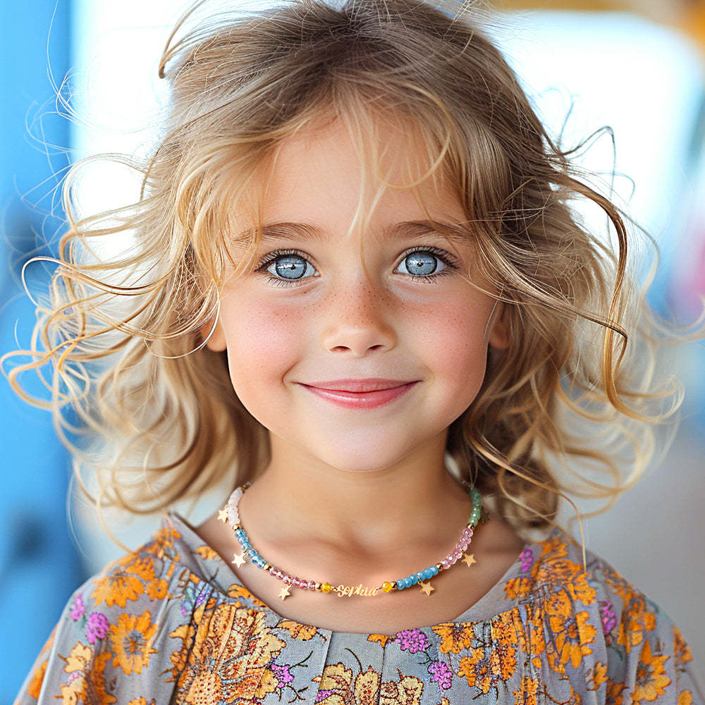 Collana Con Nome Personalizzato Collana Con Perline Colorate Moda Estiva Per Bambini - soufeelit