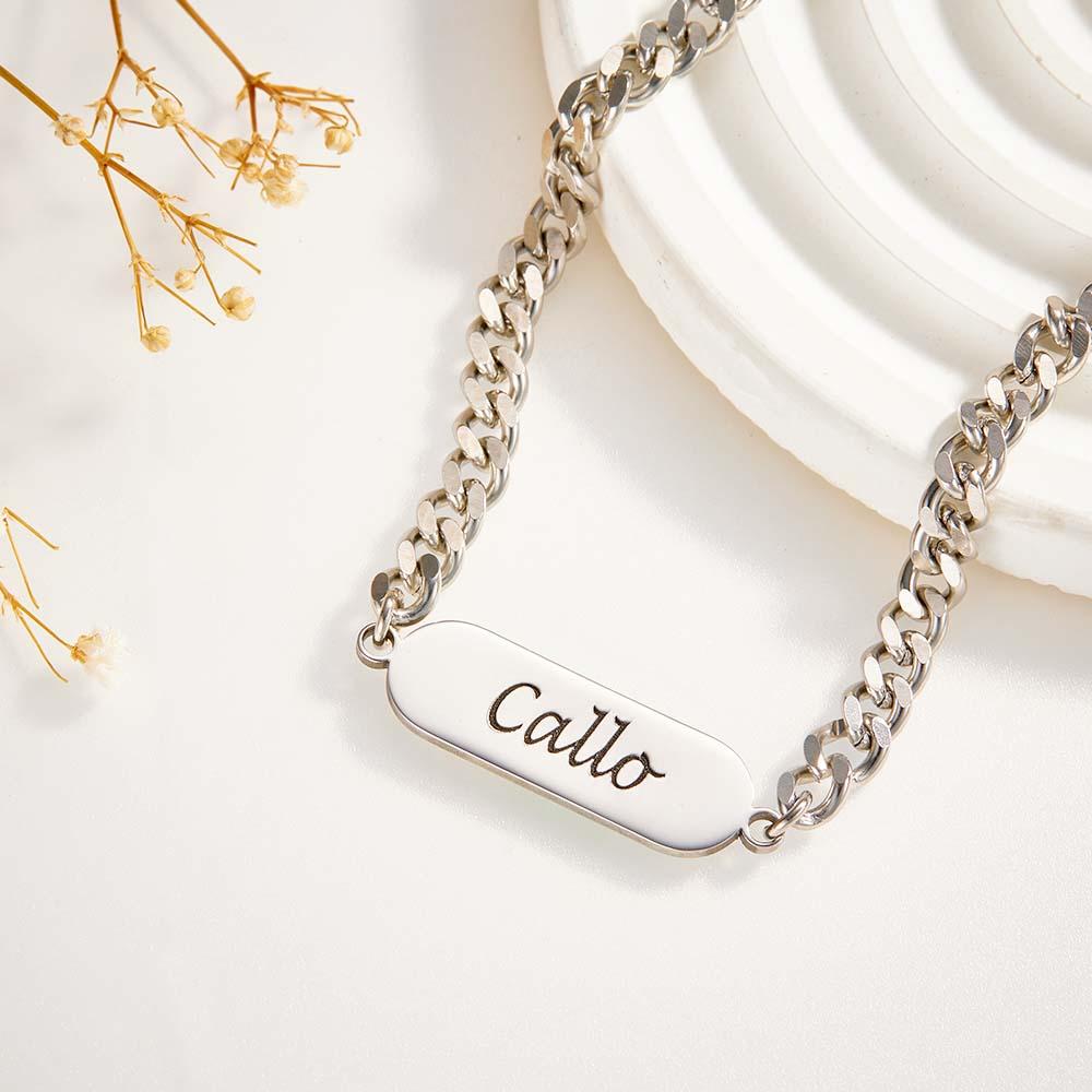 Collana Con Nome Personalizzato Collana Con Catena A Maglie Cubane Vintage Personalizzata, Regalo Per Uomini E Donne - soufeelit