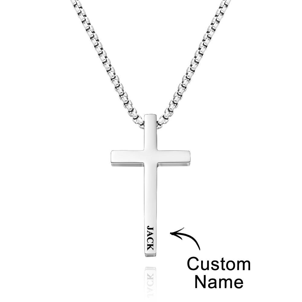 Collana Con Croce Personalizzata Collana Con Incisione Collana Con Ciondolo Punk Da Uomo Battesimo Regali Con Versi Della Bibbia Cristiana Regalo Per Lui - soufeelit