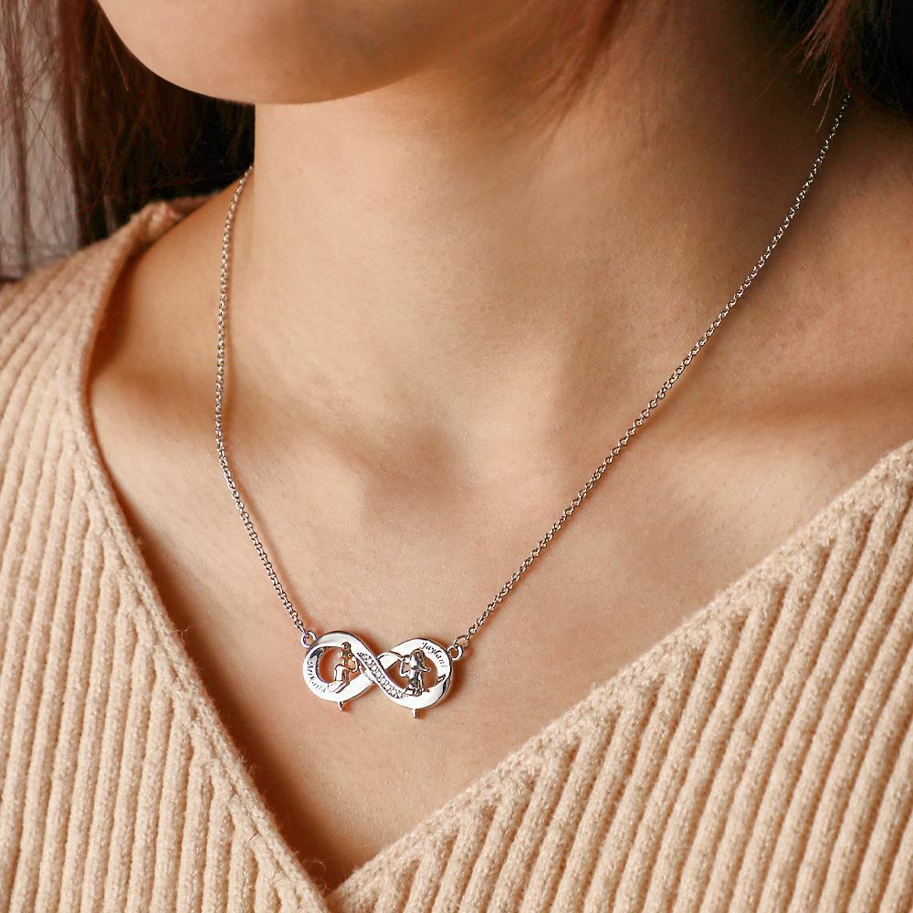 Collana Con Zirconi Incisi Personalizzati Due Ragazze Sedute Collana Per Il Tempo Libero Regali Per Gli Amici - soufeelit