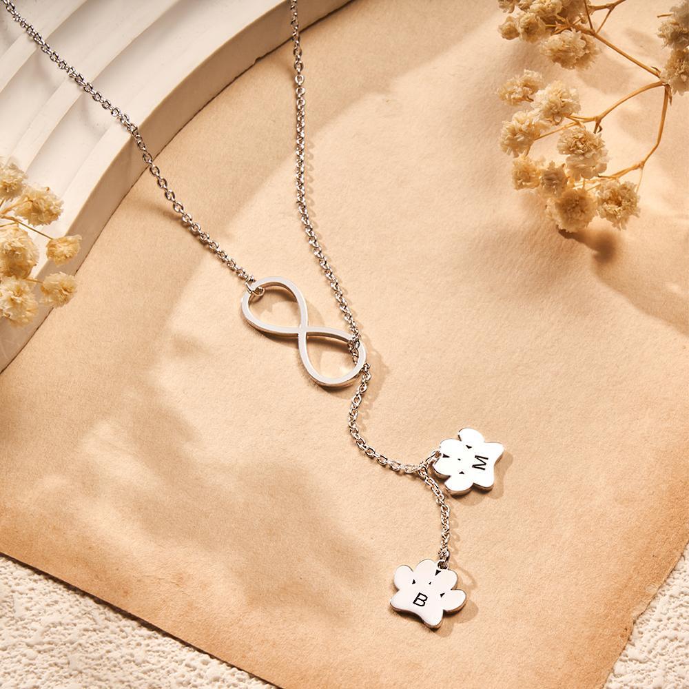 Collana Personalizzata Con Stampa Della Zampa E Lettera Collana Con Iniziali Per Amante Degli Animali Domestici - soufeelit