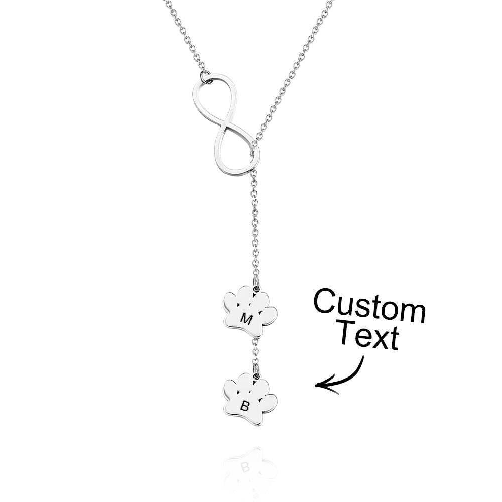 Collana Personalizzata Con Stampa Della Zampa E Lettera Collana Con Iniziali Per Amante Degli Animali Domestici - soufeelit