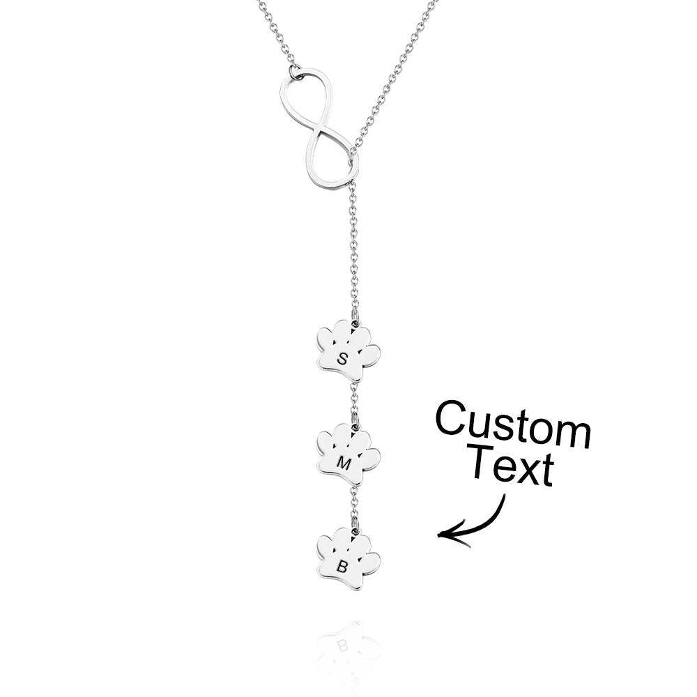 Collana Personalizzata Con Stampa Della Zampa E Lettera Collana Con Iniziali Per Amante Degli Animali Domestici - soufeelit