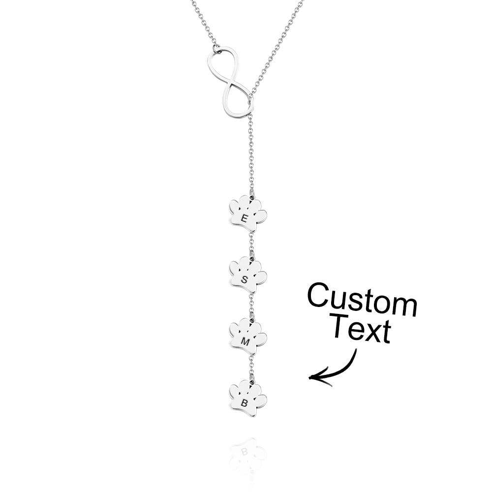 Collana Personalizzata Con Stampa Della Zampa E Lettera Collana Con Iniziali Per Amante Degli Animali Domestici - soufeelit