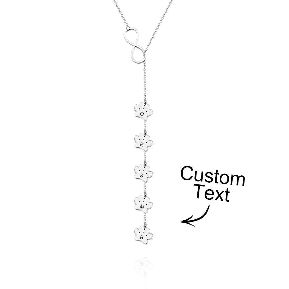 Collana Personalizzata Con Stampa Della Zampa E Lettera Collana Con Iniziali Per Amante Degli Animali Domestici - soufeelit