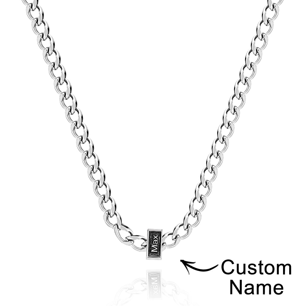 Collana Con Nome Personalizzato Con Catena A Maglie Cubane Incidibile, Regalo Per Lui - soufeelit