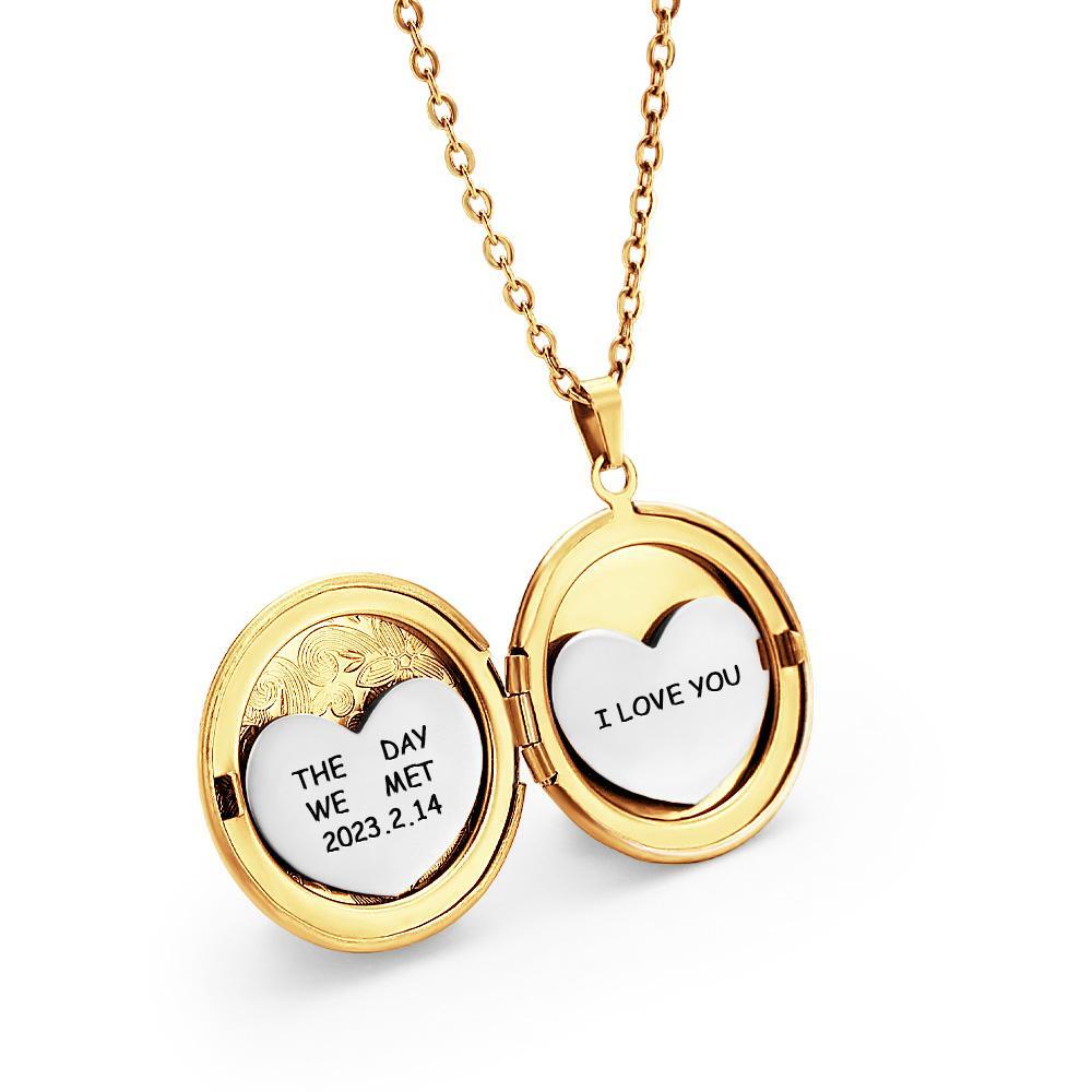 Medaglione Personalizzato Con Fiore Di Nascita Combinato, Regalo Con Foto Di Famiglia, Medaglione Inciso, Gioiello Unico, Regalo Per La Mamma - soufeelit
