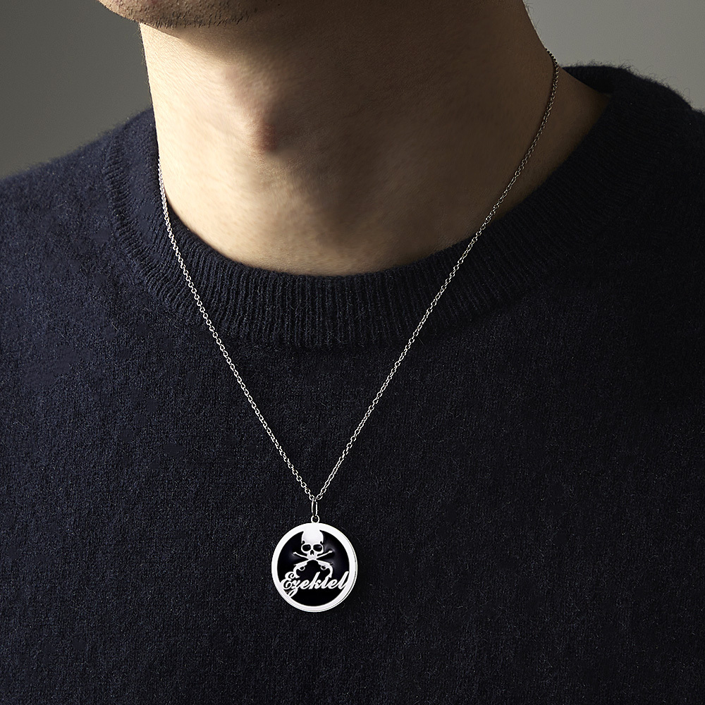Ciondolo Moneta Pirata Collana Con Teschio E Ossa Medaglione Pirati Gioielli Da Uomo Regali Per Avventurieri - soufeelit