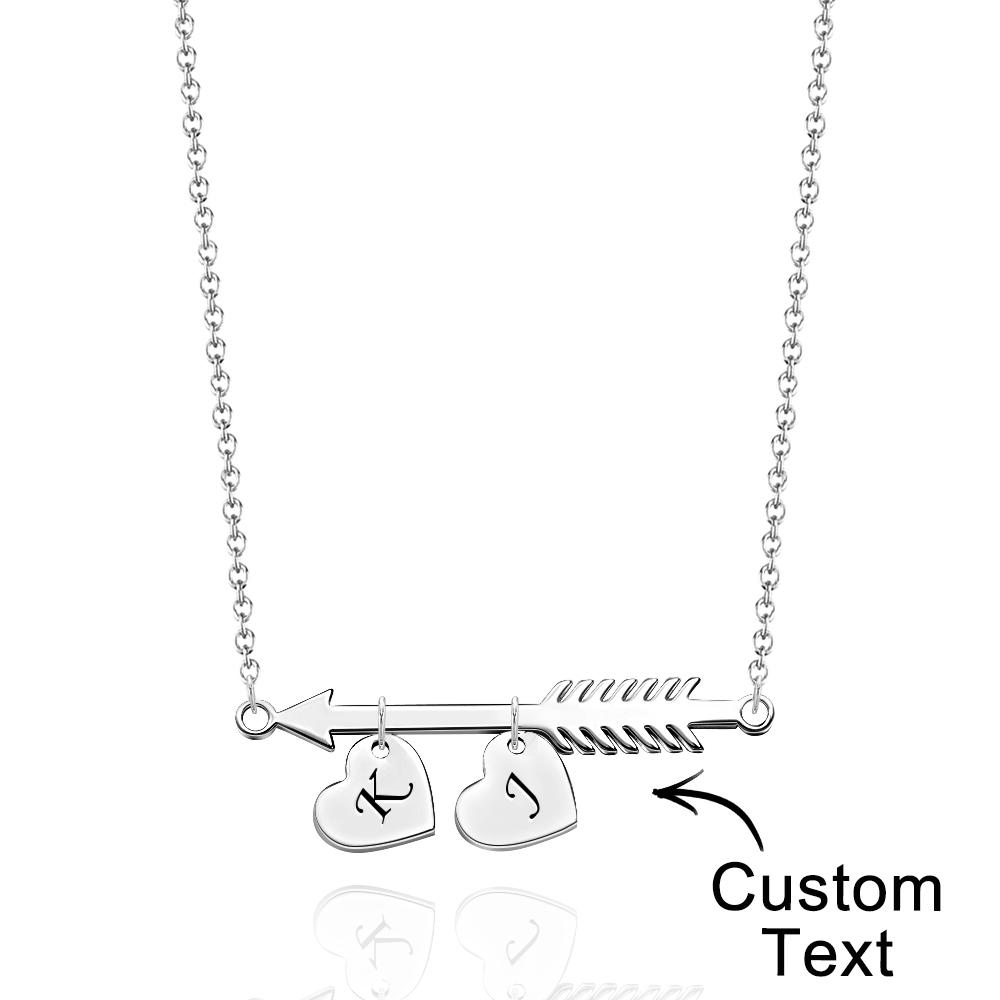 Collana Personalizzata Con Iniziali Di Lische Di Pesce, Ciondolo A Forma Di Cuore, Testo Inciso, Regalo Per Lei - soufeelit