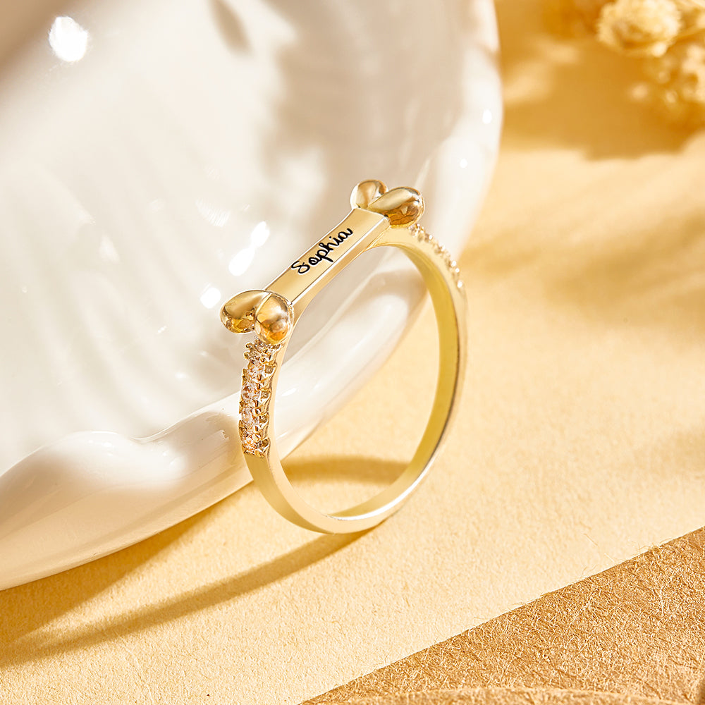 Anello Personalizzato Per Animali Domestici Con Nome Inciso, Regalo Di Compleanno Per Amanti Degli Animali Domestici, Cani E Gatti - soufeelit