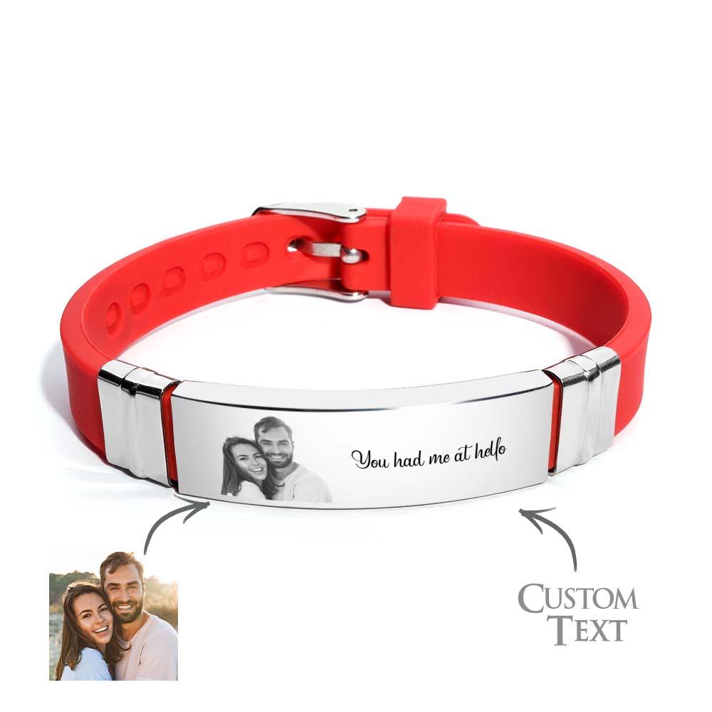 Braccialetti Personalizzati Con Foto Incisa Incolore Regali Per Coppie Dolci - soufeelit