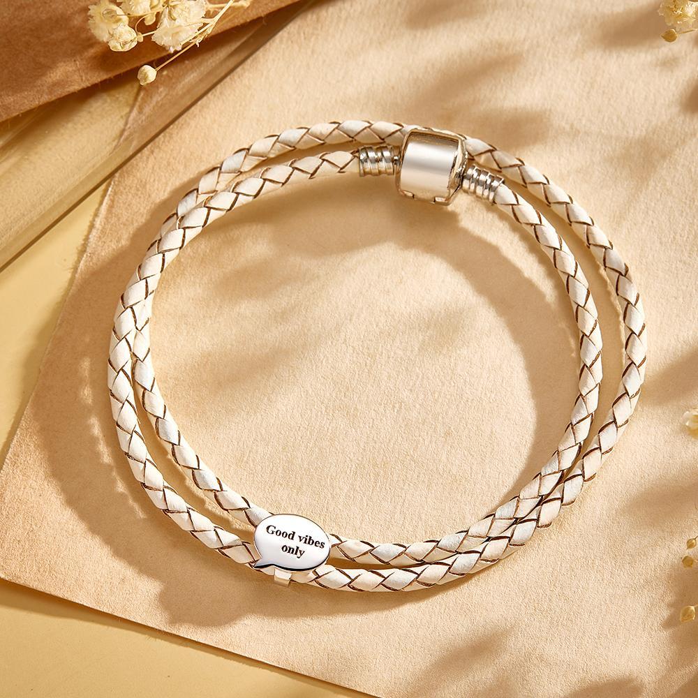 Bracciale In Pelle Incisibile Accessori Per Fumetti Personalizzati Regali Di Gioielli Per Lei - soufeelit
