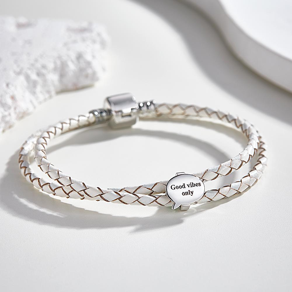 Bracciale In Pelle Incisibile Accessori Per Fumetti Personalizzati Regali Di Gioielli Per Lei - soufeelit