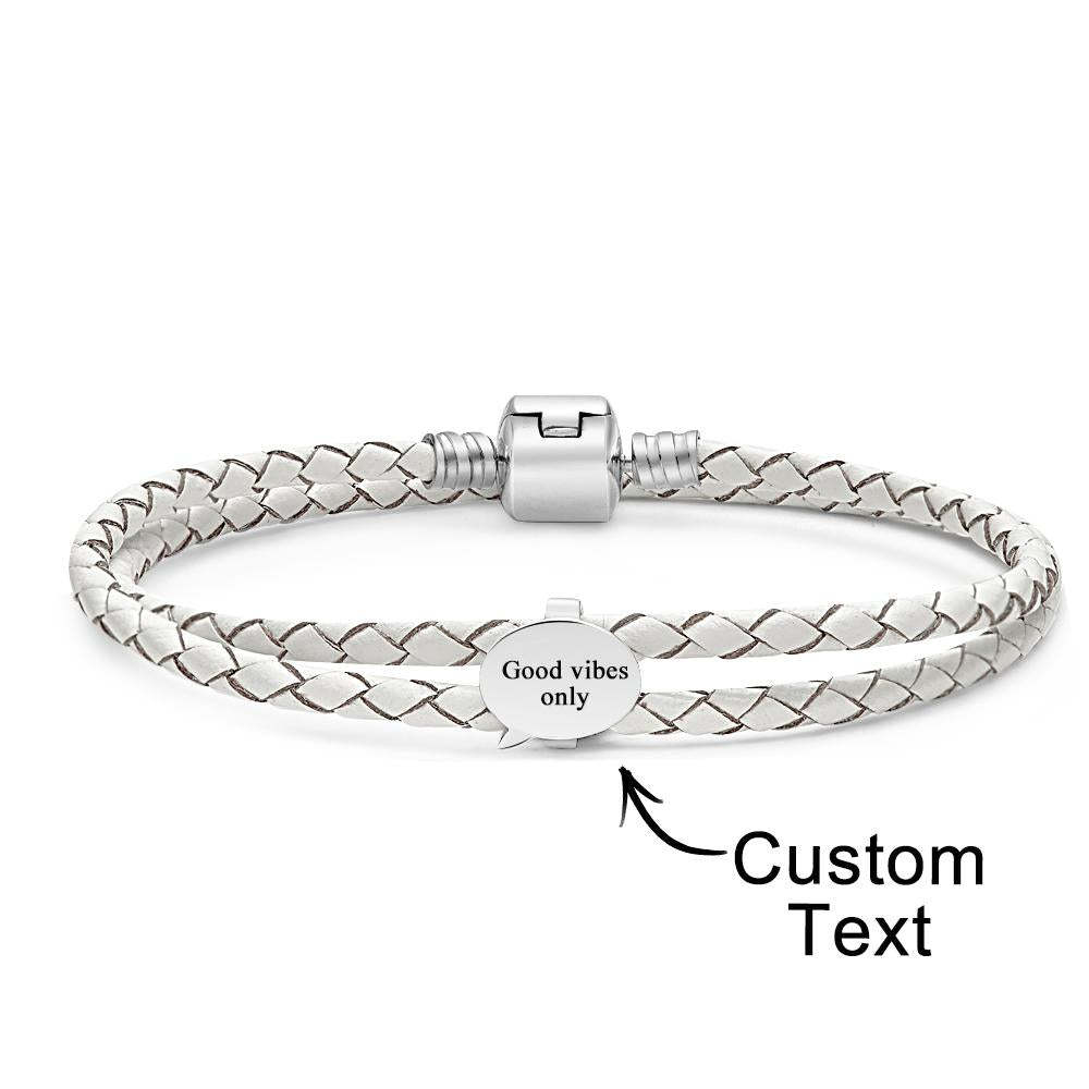 Bracciale In Pelle Incisibile Accessori Per Fumetti Personalizzati Regali Di Gioielli Per Lei - soufeelit