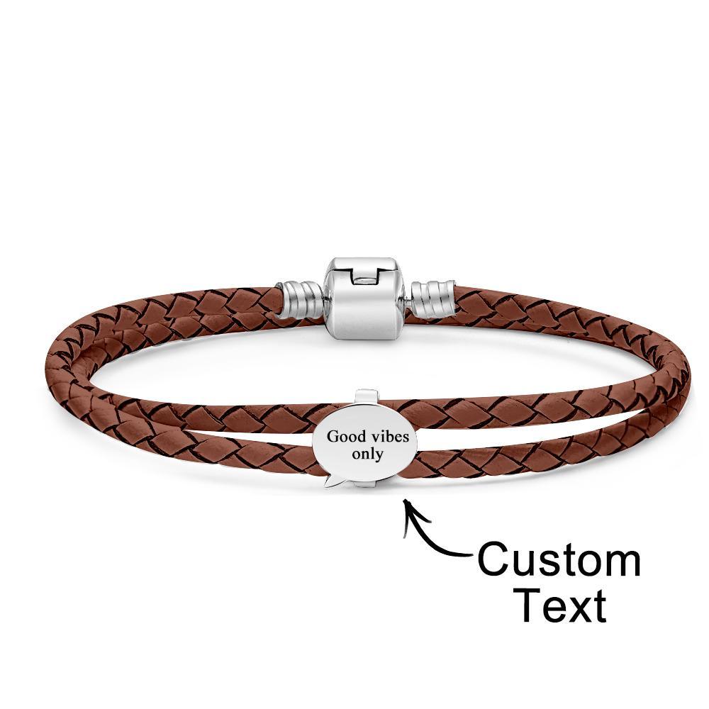 Bracciale In Pelle Incisibile Accessori Per Fumetti Personalizzati Regali Di Gioielli Per Lei - soufeelit