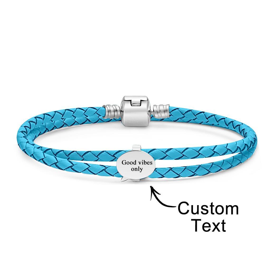 Bracciale In Pelle Incisibile Accessori Per Fumetti Personalizzati Regali Di Gioielli Per Lei - soufeelit