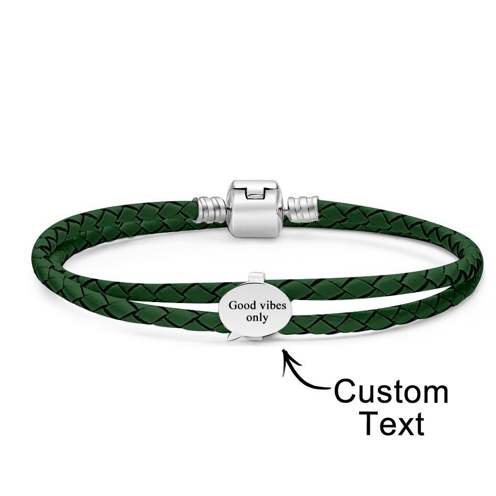Bracciale In Pelle Incisibile Accessori Per Fumetti Personalizzati Regali Di Gioielli Per Lei - soufeelit