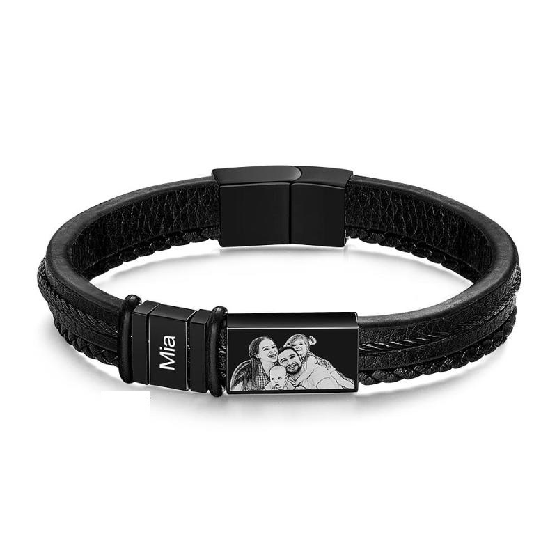 Braccialetti Personalizzati Braccialetti Personalizzati Con 1-6 Nomi Con Regalo Ricordo Fotografico Per Uomo