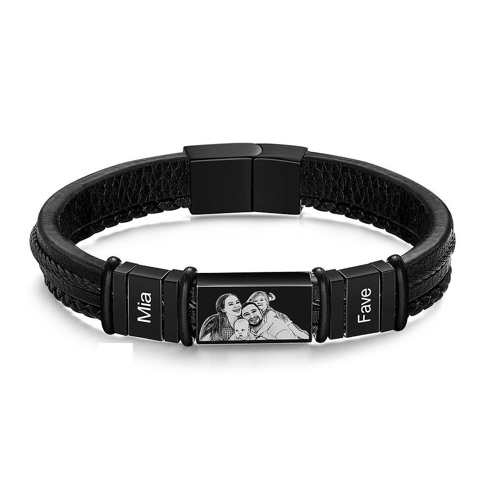 Braccialetti Personalizzati Braccialetti Personalizzati Con 1-6 Nomi Con Regalo Ricordo Fotografico Per Uomo