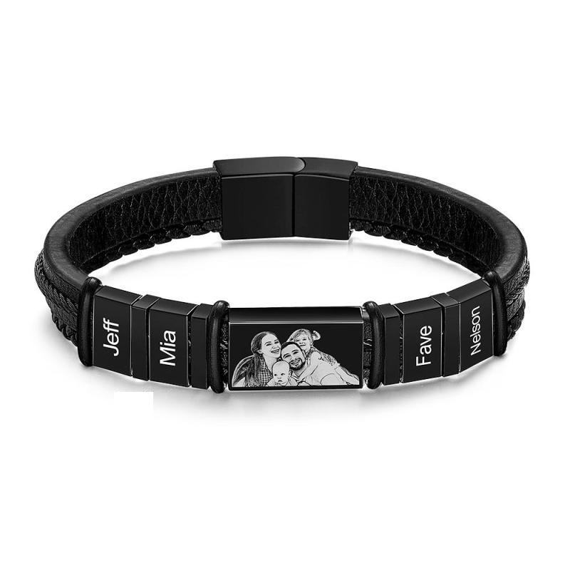 Braccialetti Personalizzati Braccialetti Personalizzati Con 1-6 Nomi Con Regalo Ricordo Fotografico Per Uomo