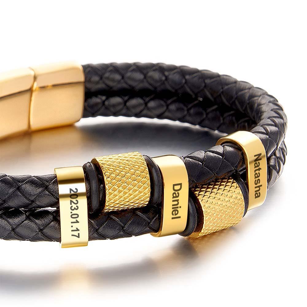 Bracciale In Pelle Multistrato Da Uomo Con Croce In Acciaio Inossidabile Pelle Intrecciata In Acciaio Inossidabile Ottimo Regalo Per Lui - soufeelit