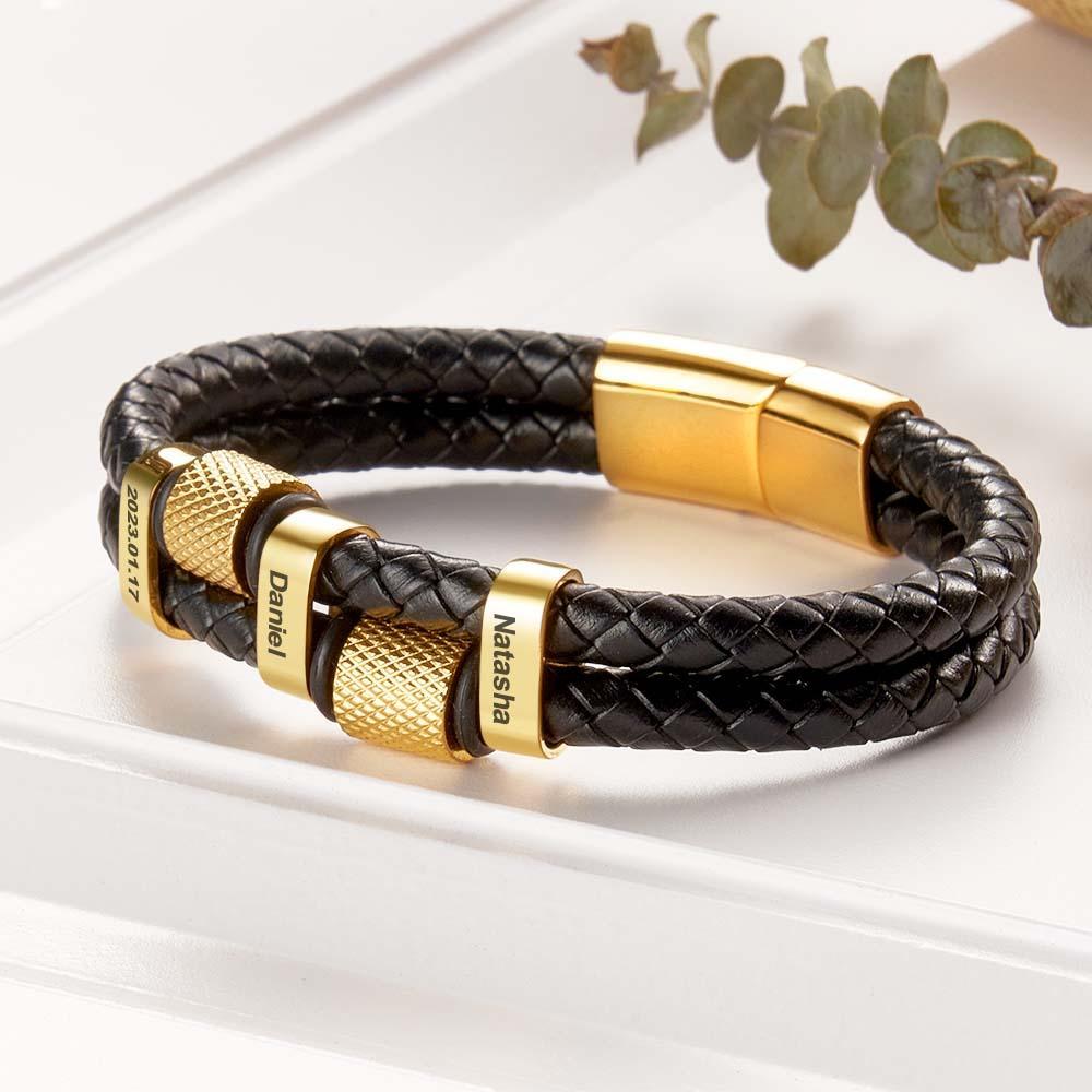 Bracciale In Pelle Multistrato Da Uomo Con Croce In Acciaio Inossidabile Pelle Intrecciata In Acciaio Inossidabile Ottimo Regalo Per Lui - soufeelit