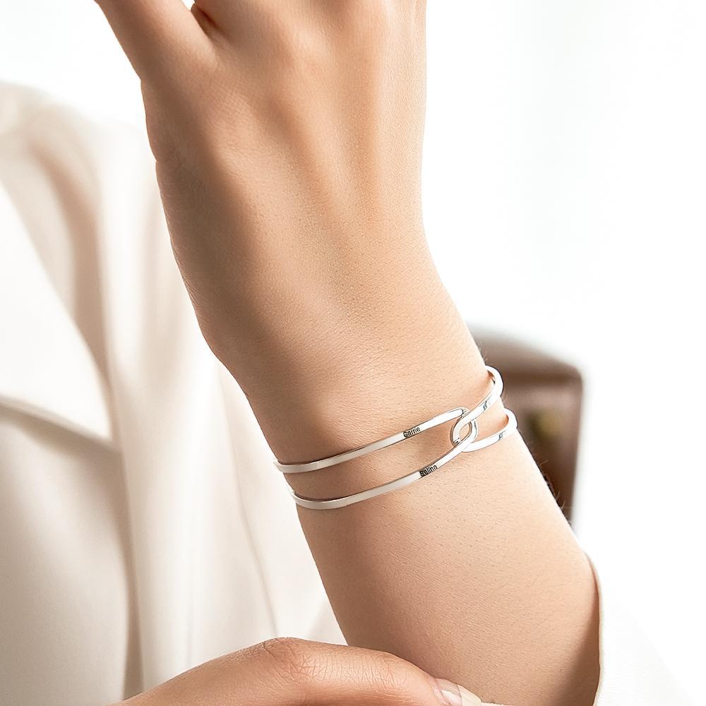 Polsino Regolabile Personalizzato Bracciale Per Coppia Regalo Gioielli Personalizzati Compleanno Damigella D'onore Per Lei - soufeelit