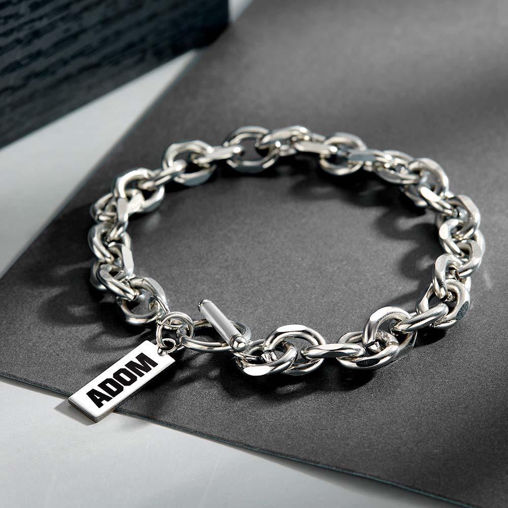 Bracciale Da Uomo Con Catena Portacavi Personalizzata Testo Inciso Regalo Per La Festa Del Papà Bracciale In Acciaio Inossidabile Regalo Per Un Amico - soufeelit