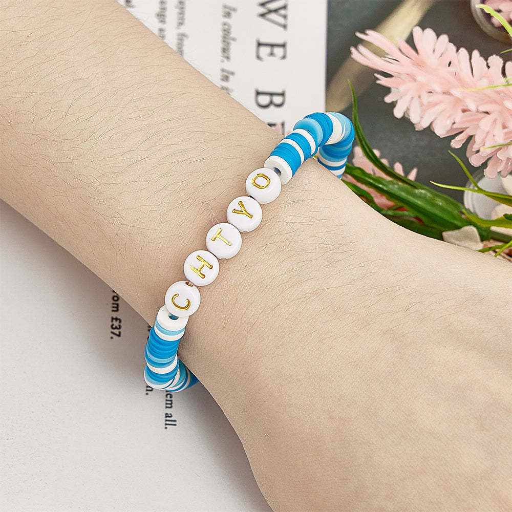 Bracciale Con Perline Personalizzato Con Nome Personalizzato, Regalo Per Gli Amici - soufeelit