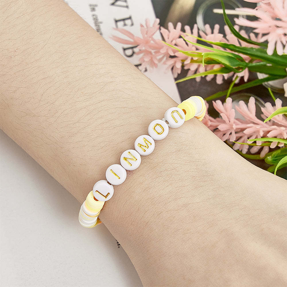 Bracciale Con Perline Personalizzato Con Nome Personalizzato, Regalo Per Gli Amici - soufeelit