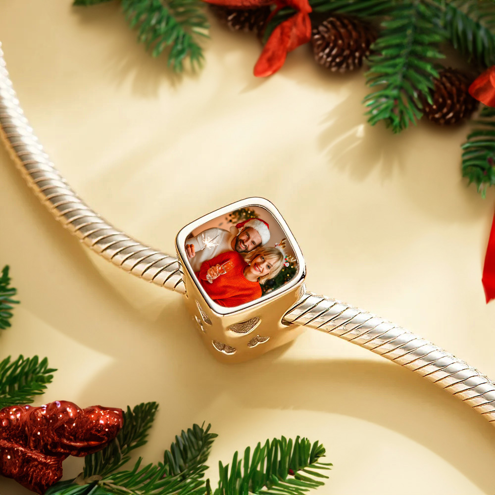 Ciondoli Con Foto Personalizzati Immagine Personalizzata Perlina Adatta Bracciale Con Perline Originali Nome Personalizzato Testo Gioielli Per Feste Per Natale - soufeelit
