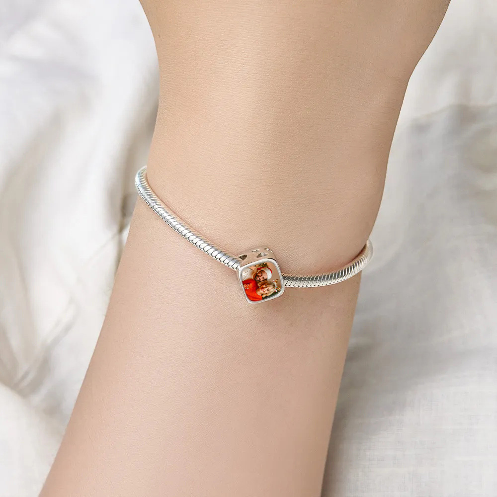 Ciondoli Con Foto Personalizzati Immagine Personalizzata Perlina Adatta Bracciale Con Perline Originali Nome Personalizzato Testo Gioielli Per Feste Per Natale - soufeelit