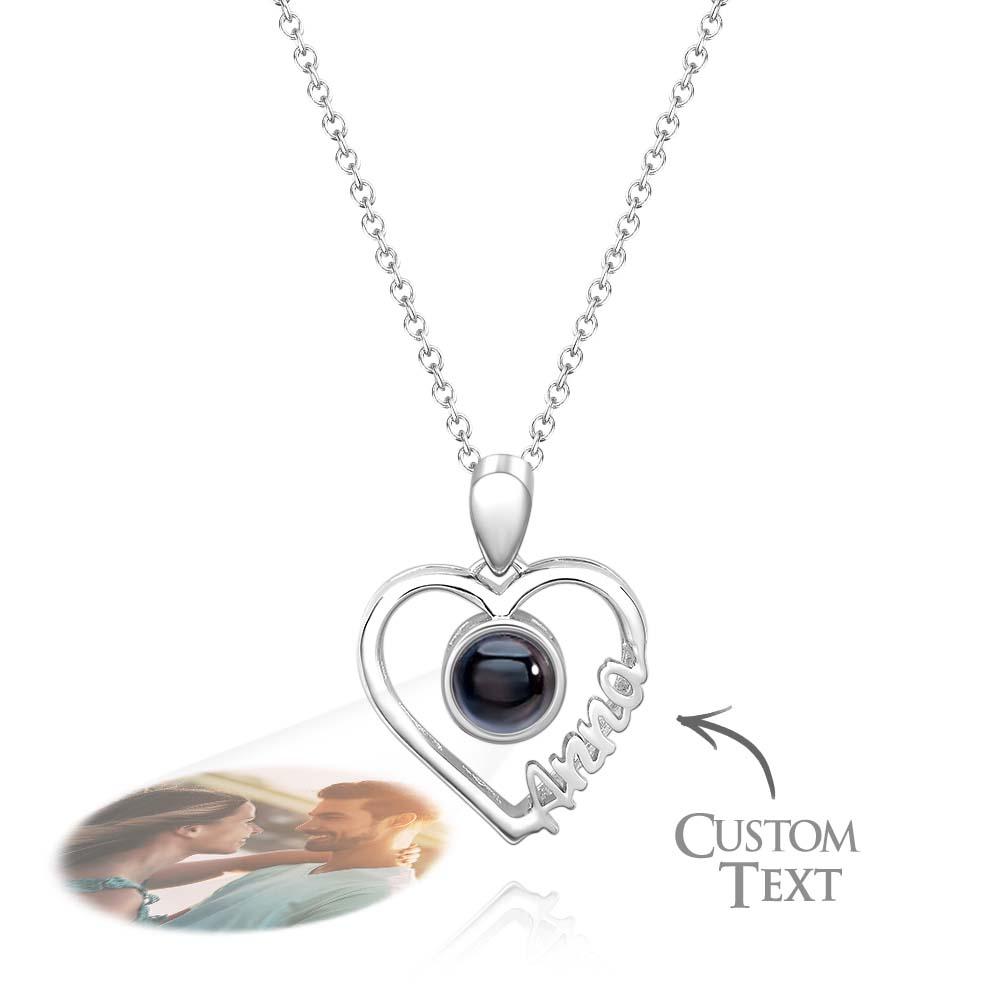 Collana Con Proiezione Di Nome Personalizzato, Regalo A Forma Di Cuore Per Lei - soufeelit