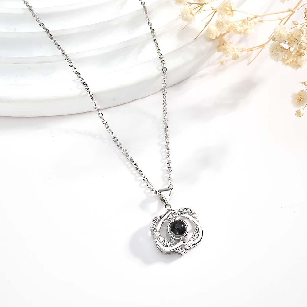 Collana Con Proiezione Personalizzata, Regalo Con Ciondolo A Doppio Cuore - soufeelit