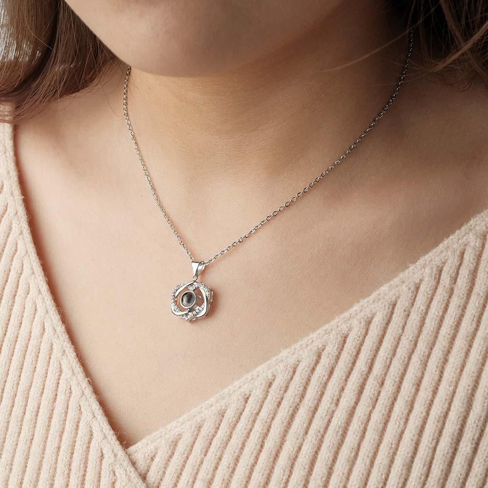 Collana Con Proiezione Personalizzata, Regalo Con Ciondolo A Doppio Cuore - soufeelit