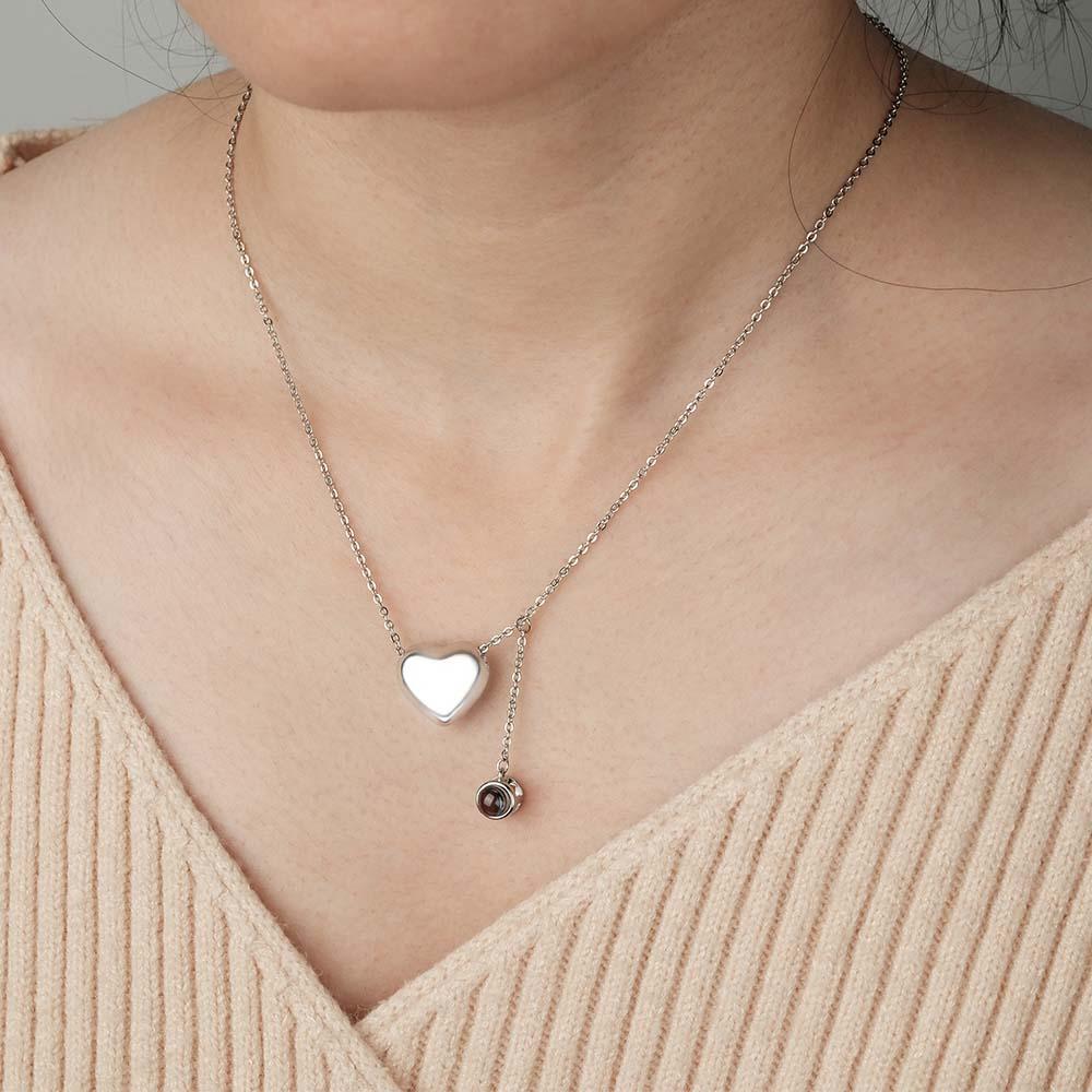 Collana Con Proiezione Personalizzata, Ciondolo A Forma Di Cuore, Regalo Di Moda Per Lei - soufeelit