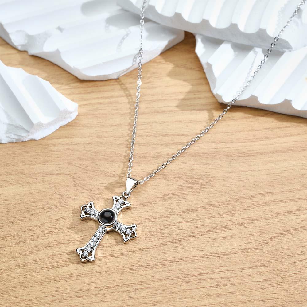 Collana Di Proiezione Personalizzata Regalo Di Moda Con Croce Di Diamanti - soufeelit