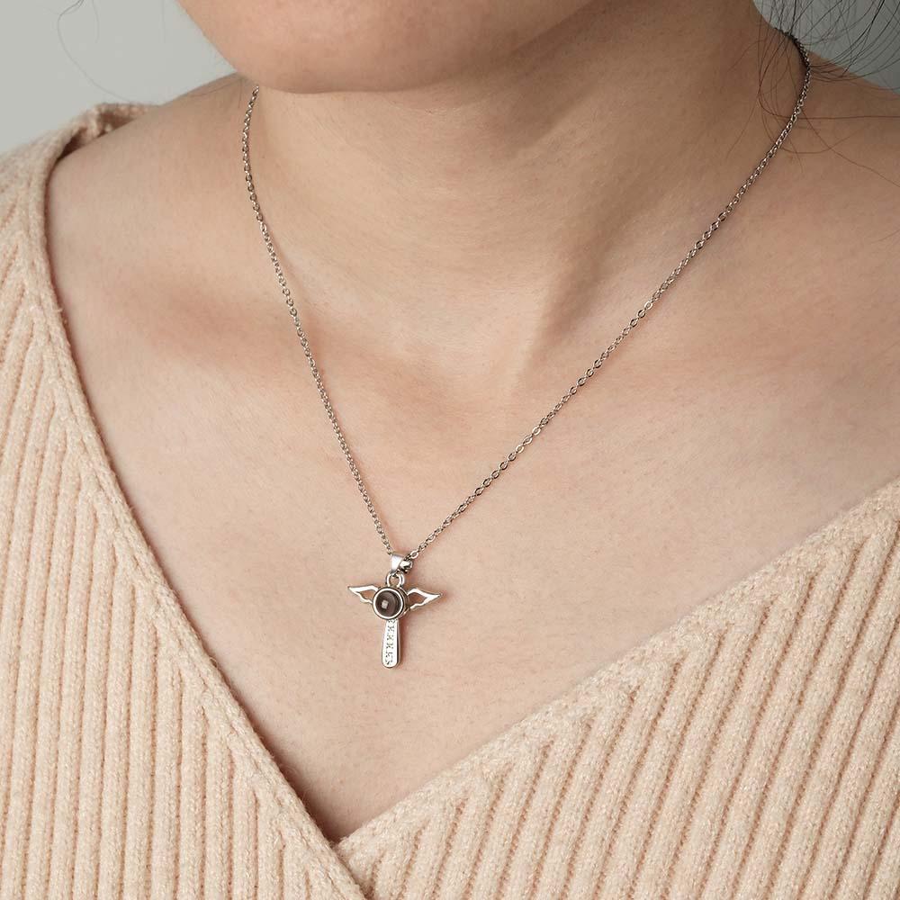 Collana Con Proiezione Personalizzata Ali D'angelo Regalo Romantico Per Lei - soufeelit