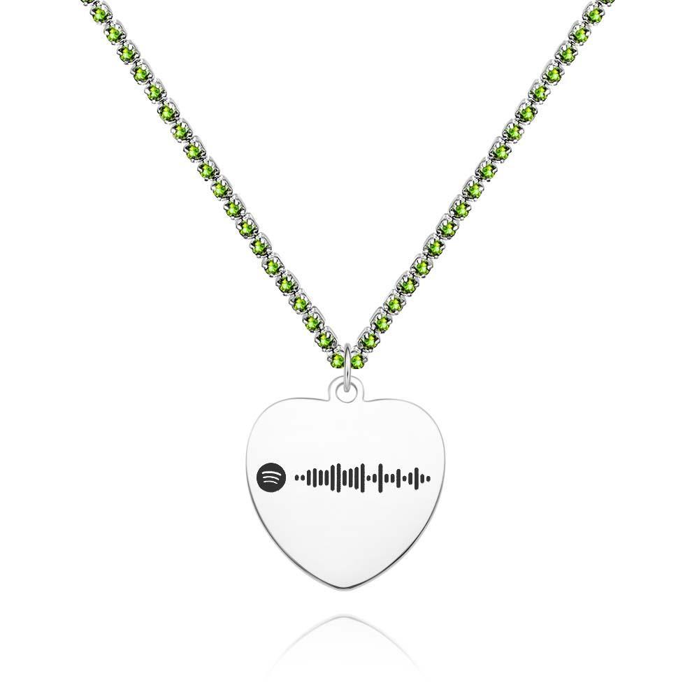 Collana Con Codice Spotify Personalizzato, Collana Con Catena Da Tennis, Collana Con Incisione, Regali Per Coppie - soufeelit