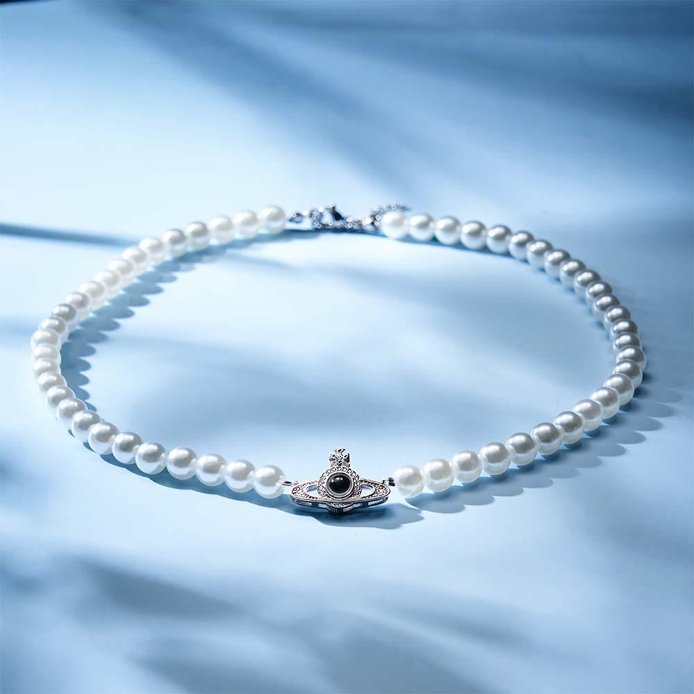 Regalo Di Moda Con Catena Di Perle Planetarie Con Proiezione Personalizzata - soufeelit