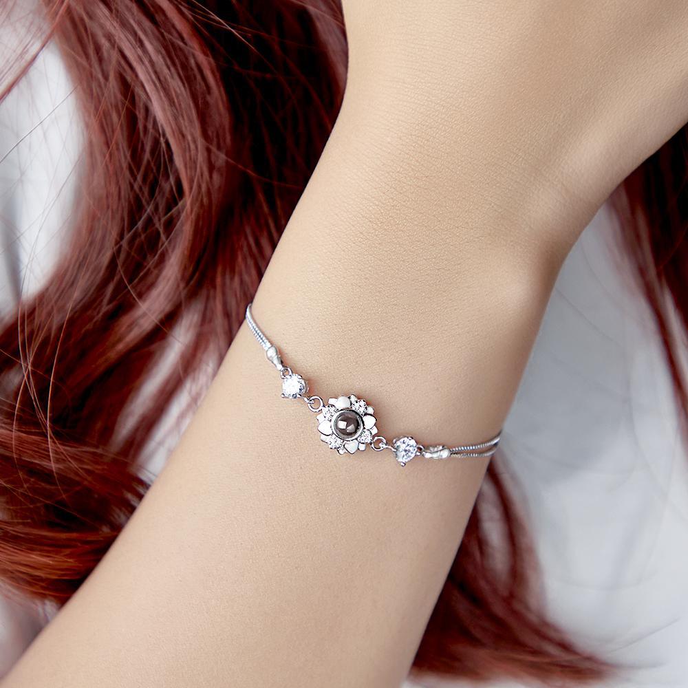 Bracciale Con Proiezione Di Foto Personalizzato Fiore Regali Commemorativi Romantici Per La Fidanzata - soufeelit