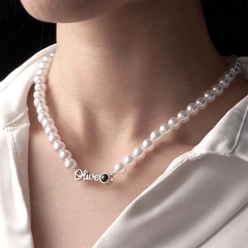 Collana Con Nome Personalizzato Proiezione Catena Di Perle Regalo Di San Valentino - soufeelit