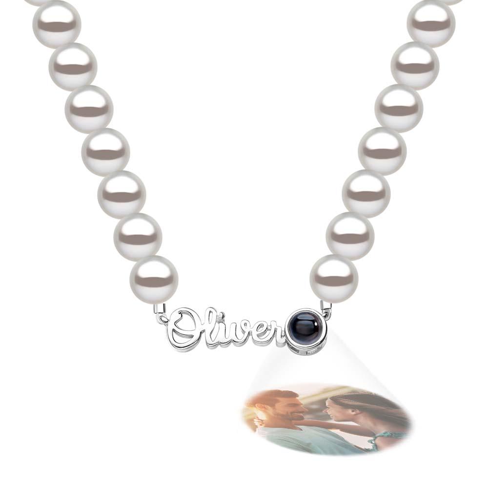 Collana Con Nome Personalizzato Proiezione Catena Di Perle Regalo Di San Valentino - soufeelit