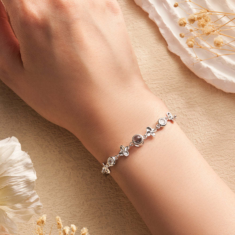 Regalo Personalizzato Con Catena Di Diamanti Con Braccialetto Di Proiezione Per Lei - soufeelit