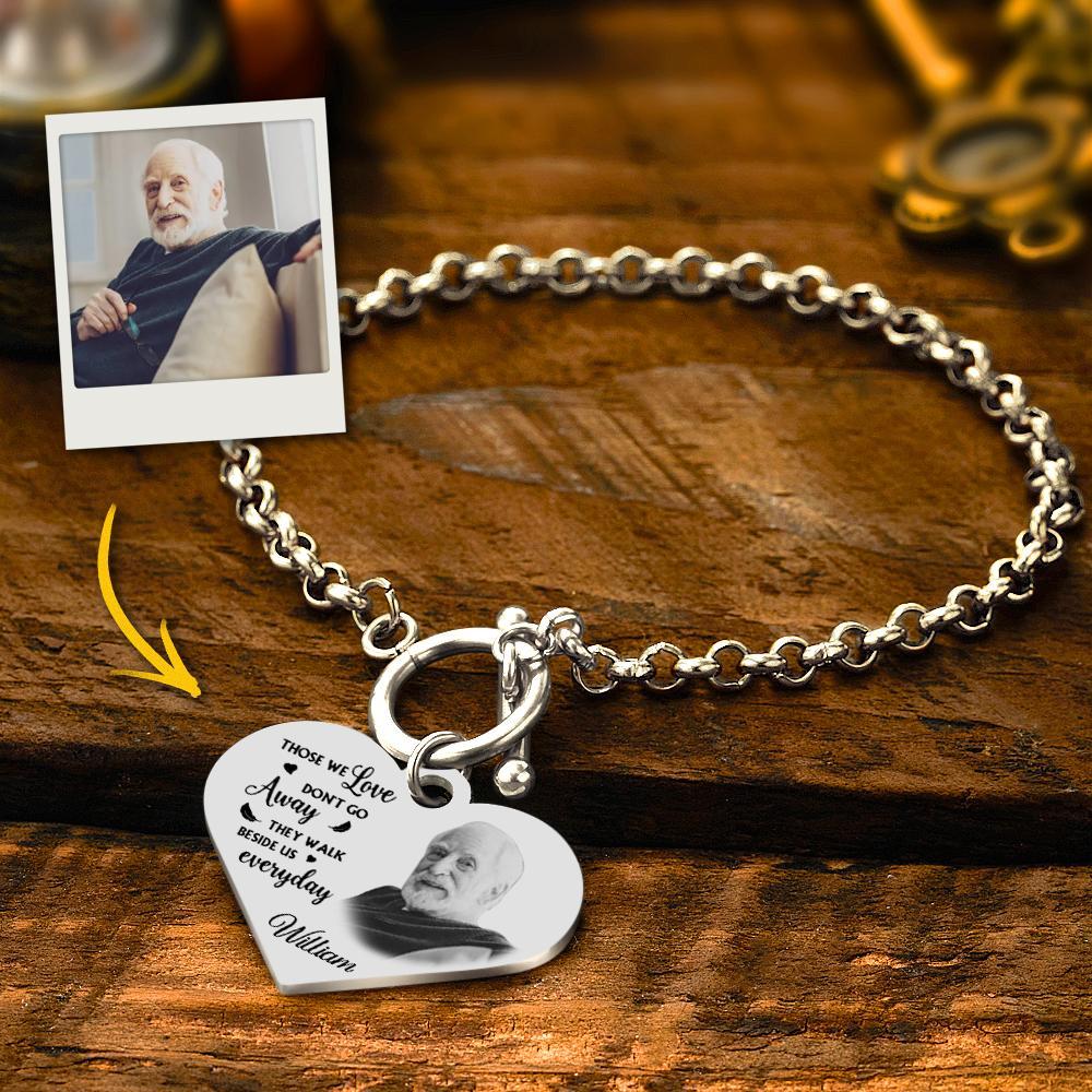 Bracciale Con Foto Personalizzato Con Bracciale Con Incisione Commemorativa A Forma Di Cuore. Bracciale In Acciaio Inossidabile Con Incisione - soufeelit