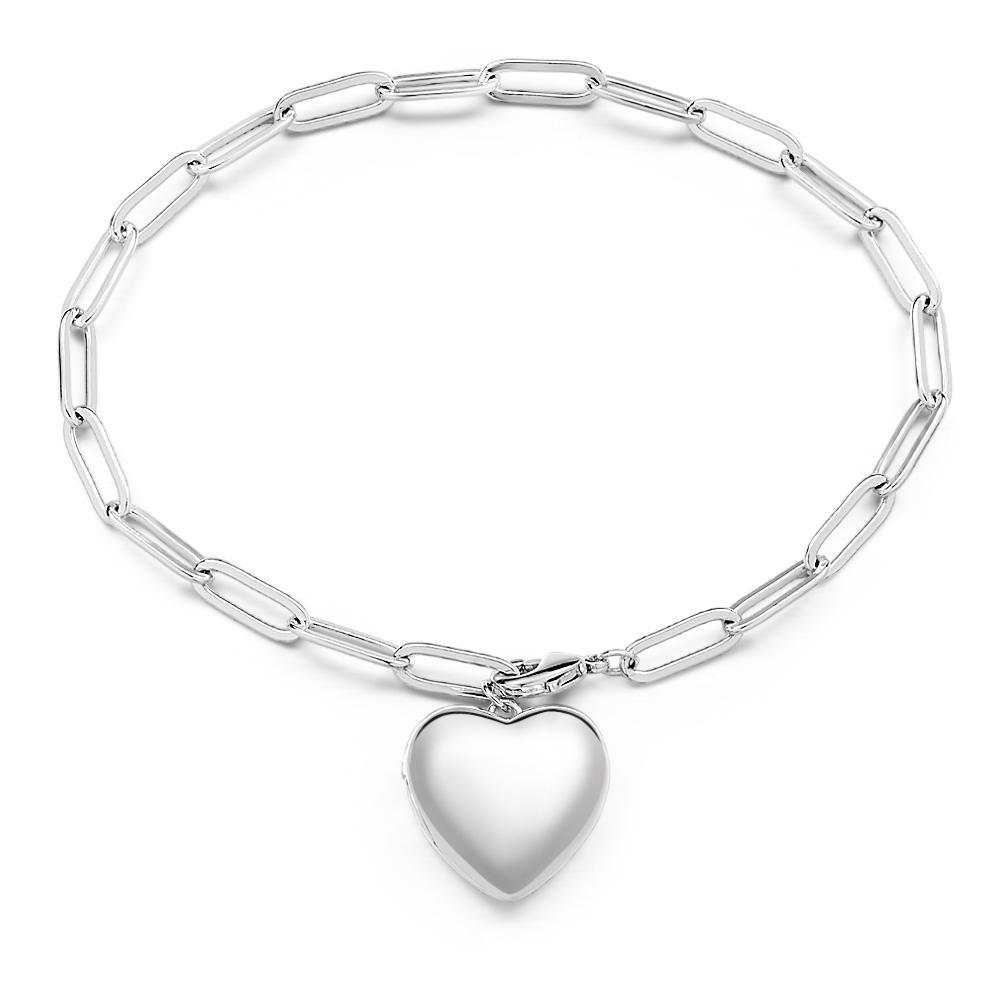 Bracciale Con Medaglione A Cuore, Medaglione Con Foto, Braccialetto A Cuore Piccolo Personalizzato, Regalo Di Compleanno Per Ragazze - soufeelit