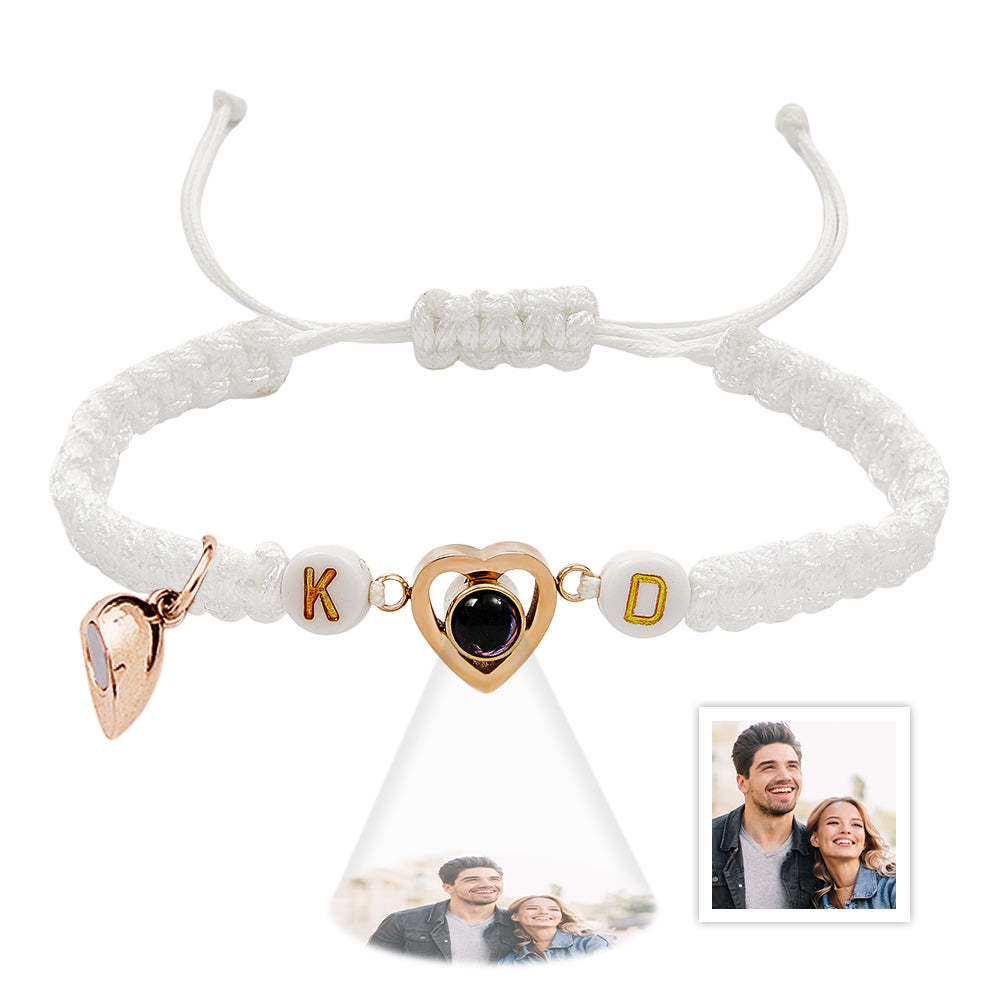 Bracciale Magnetico Per Proiezione Fotografica Intrecciata Personalizzato, Braccialetto Per Coppia, Corda A Coda Di Pesce, Regali Per L'amante - soufeelit