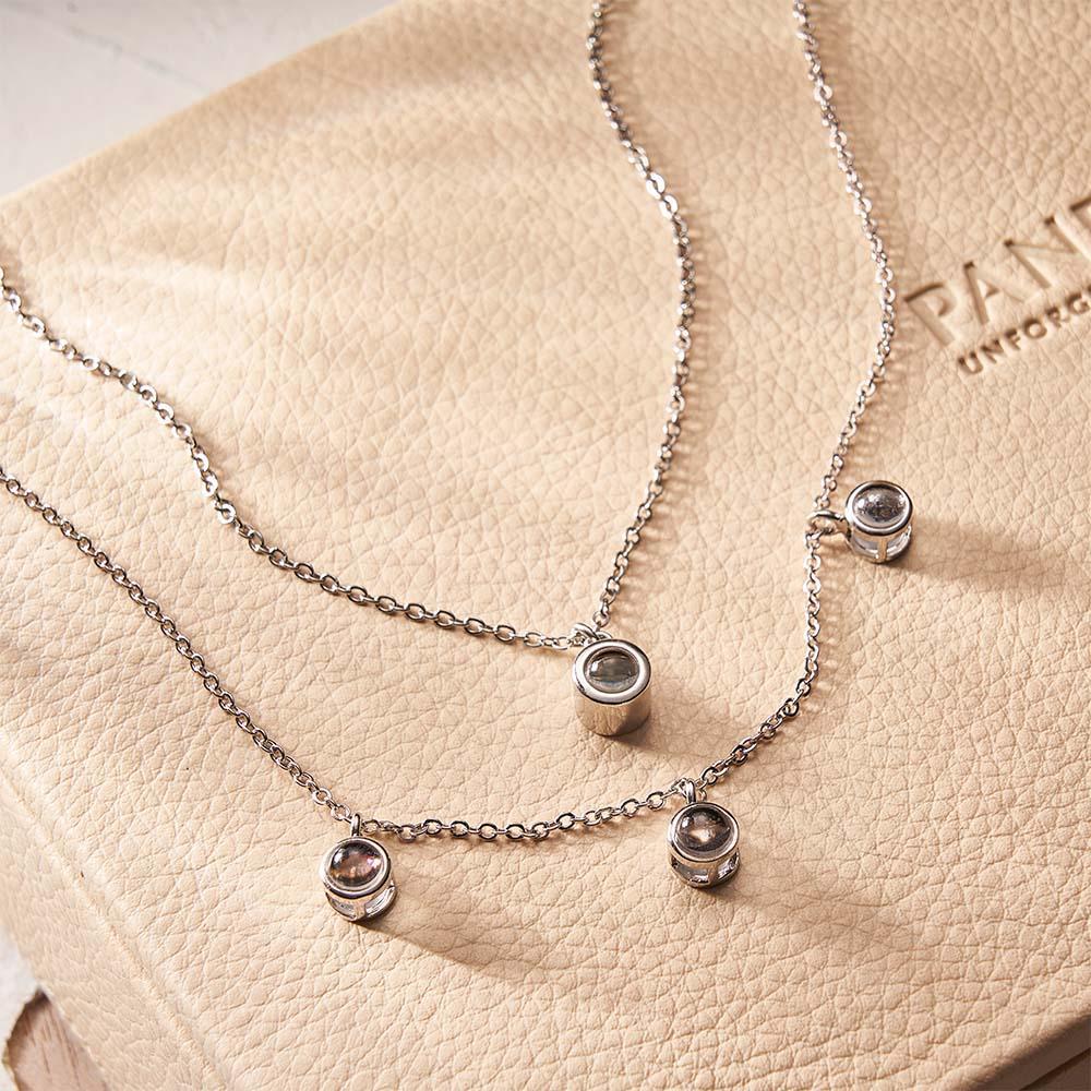 Collana Con Foto A Doppia Catena Collana Con Proiezione Personalizzata Collana Regalo Per Le Donne - soufeelit