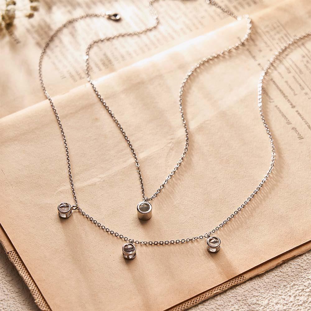 Collana Con Foto A Doppia Catena Collana Con Proiezione Personalizzata Collana Regalo Per Le Donne - soufeelit
