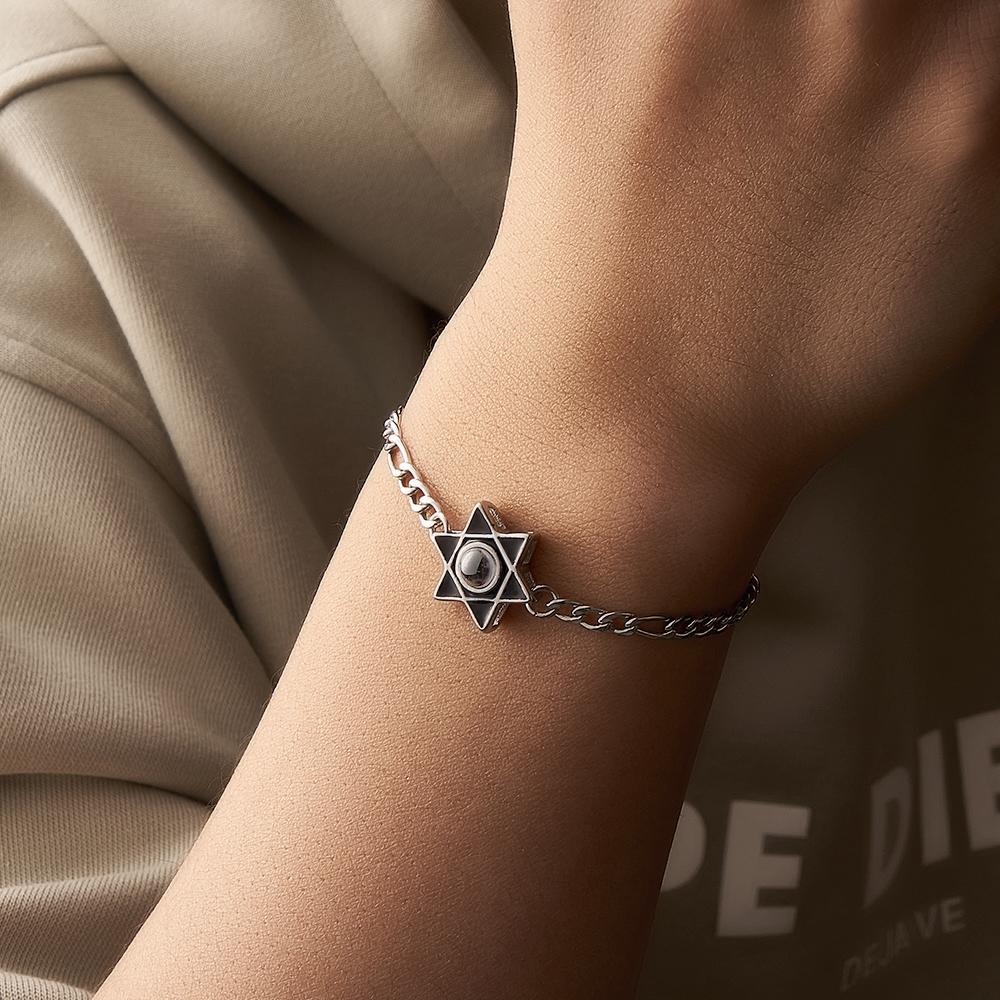 Bracciale Con Proiezione Personalizzato Catena Di Moda Retro Vecchio Regalo Per Uomo - soufeelit